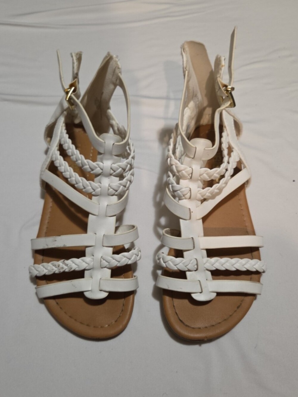 Unr8ed girls size 3 white lace sandals #06